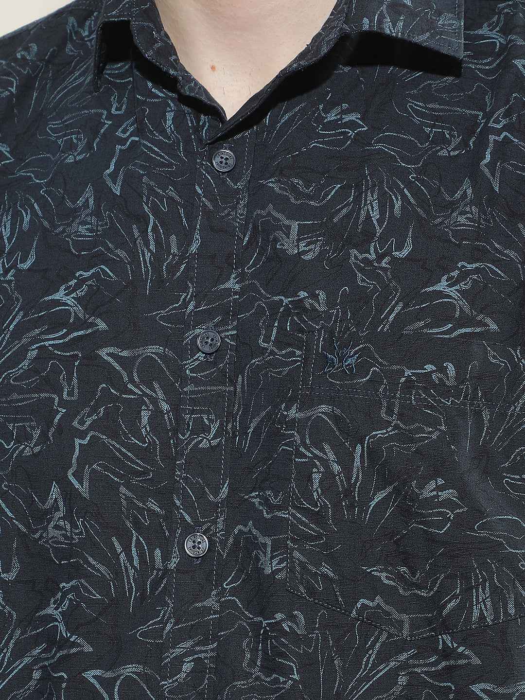 Blue Abstract Print Shirt