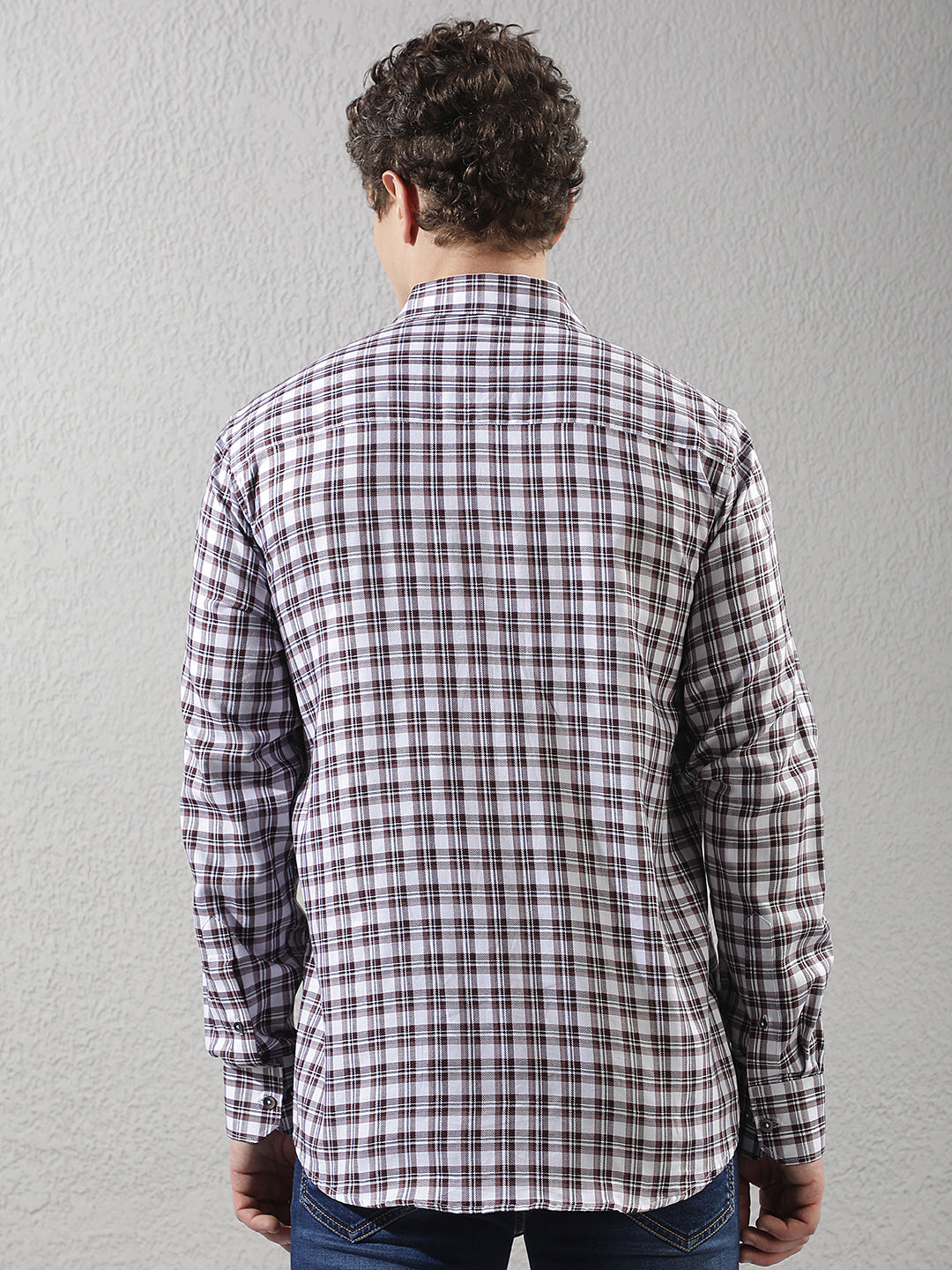 Purple Checked 100% Cotton Shirt