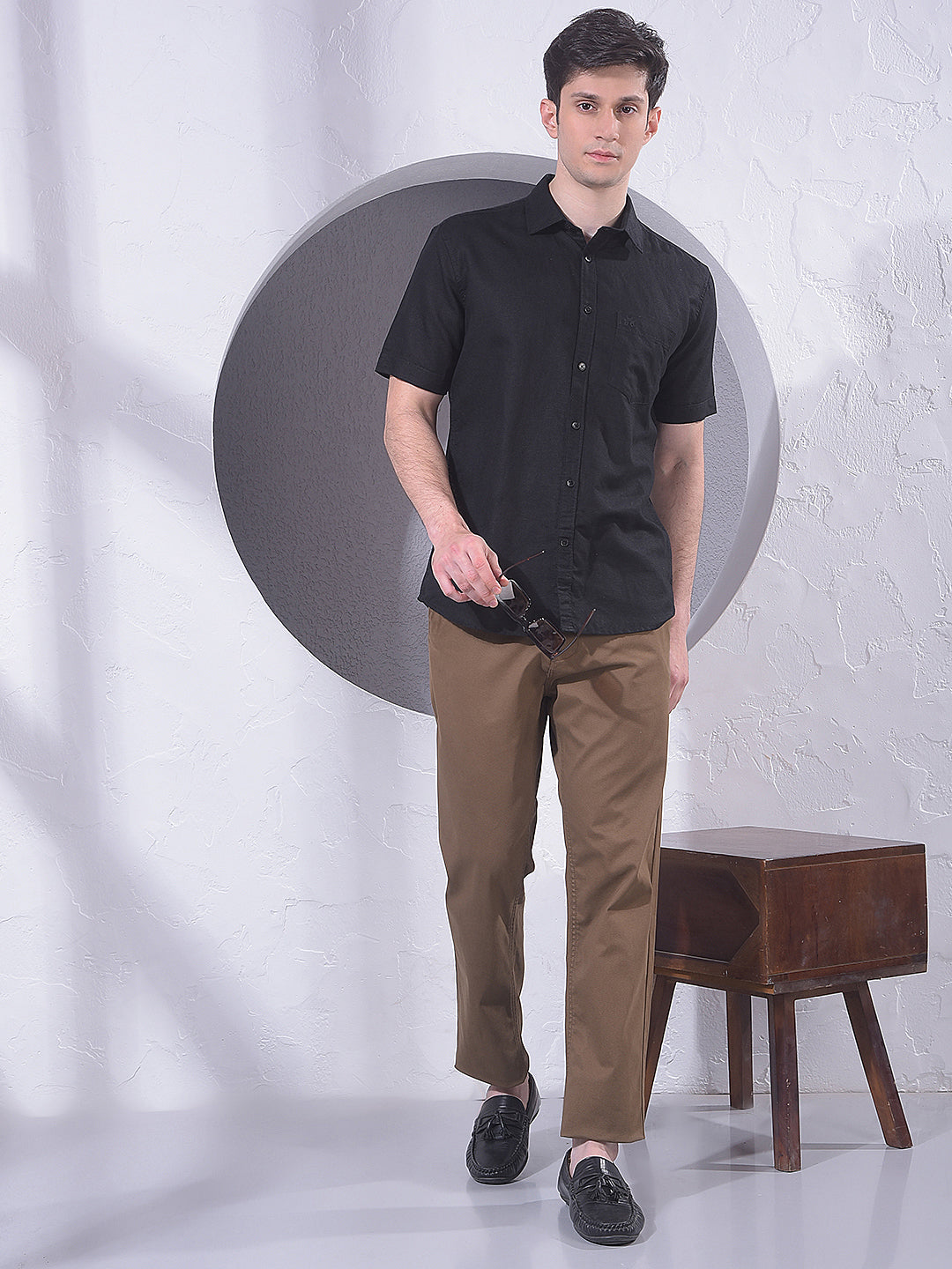 Earthy Brown Printed Trousers