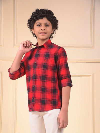 Red Checked 100% Cotton Shirt