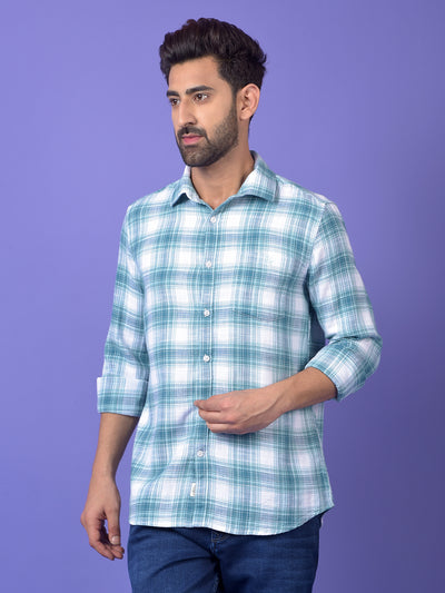 Blue Checked 100% Cotton Shirt