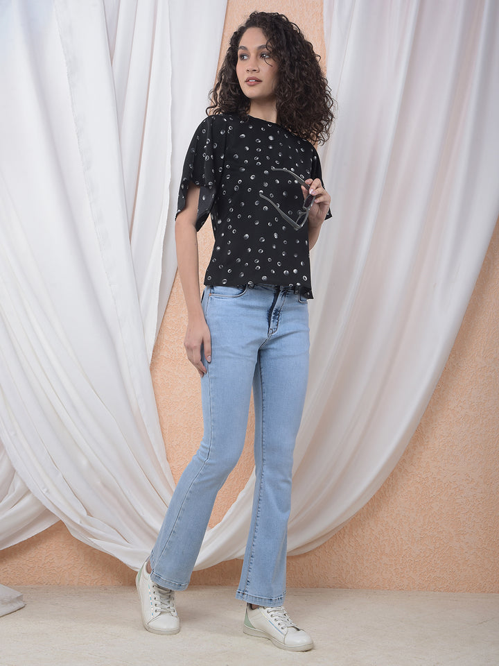 Black Polka Dot Top