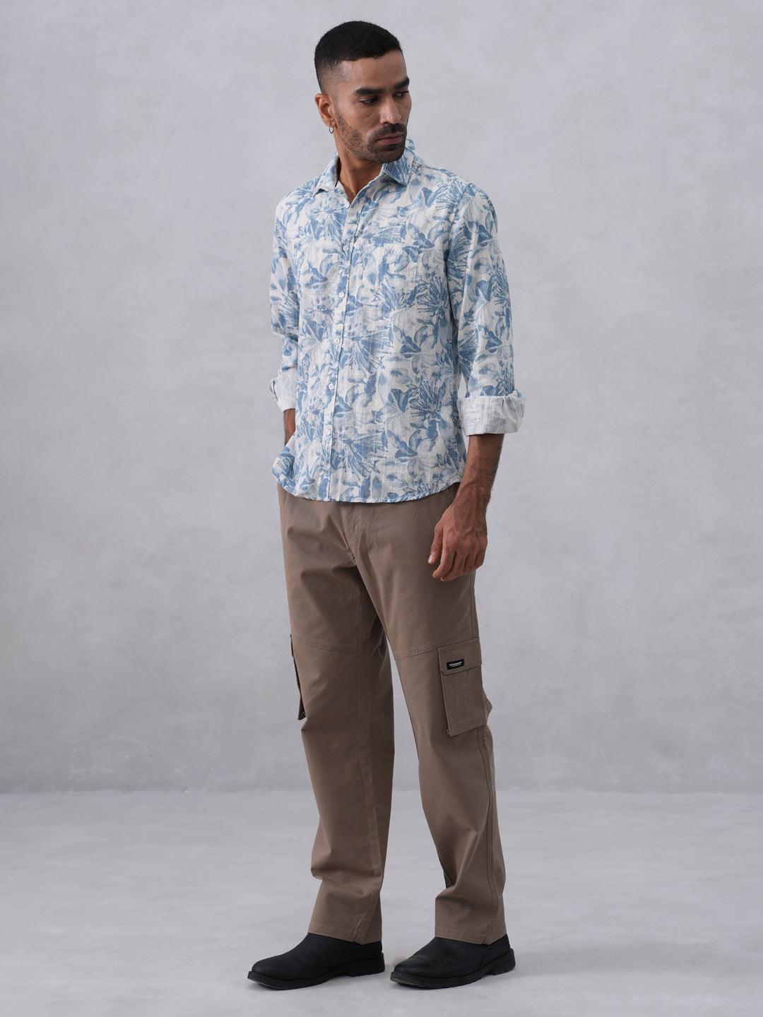 Blue Floral Print Shirt