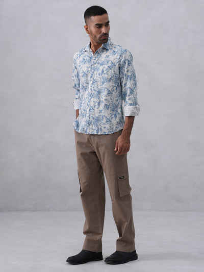 Blue Floral Print Shirt