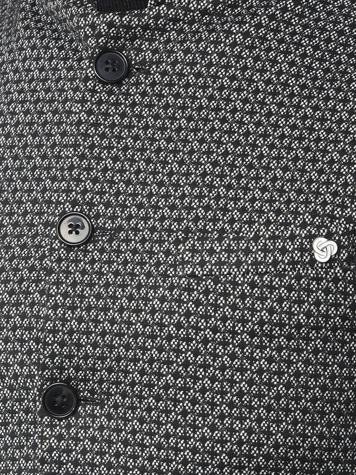 Contemporary Black Printed Waist Coat