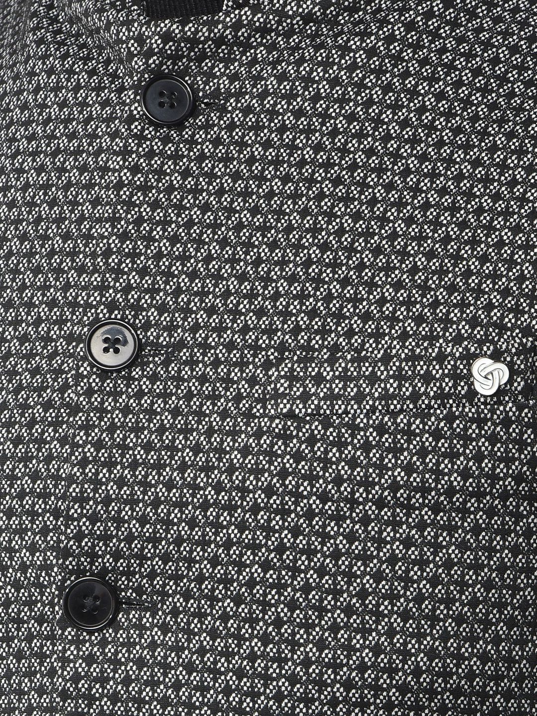 Contemporary Black Printed Waist Coat