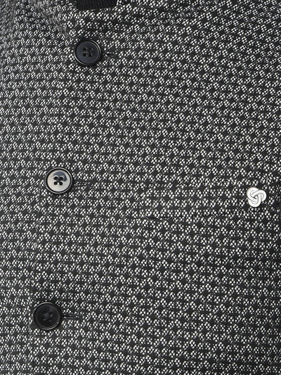 Contemporary Black Printed Waist Coat