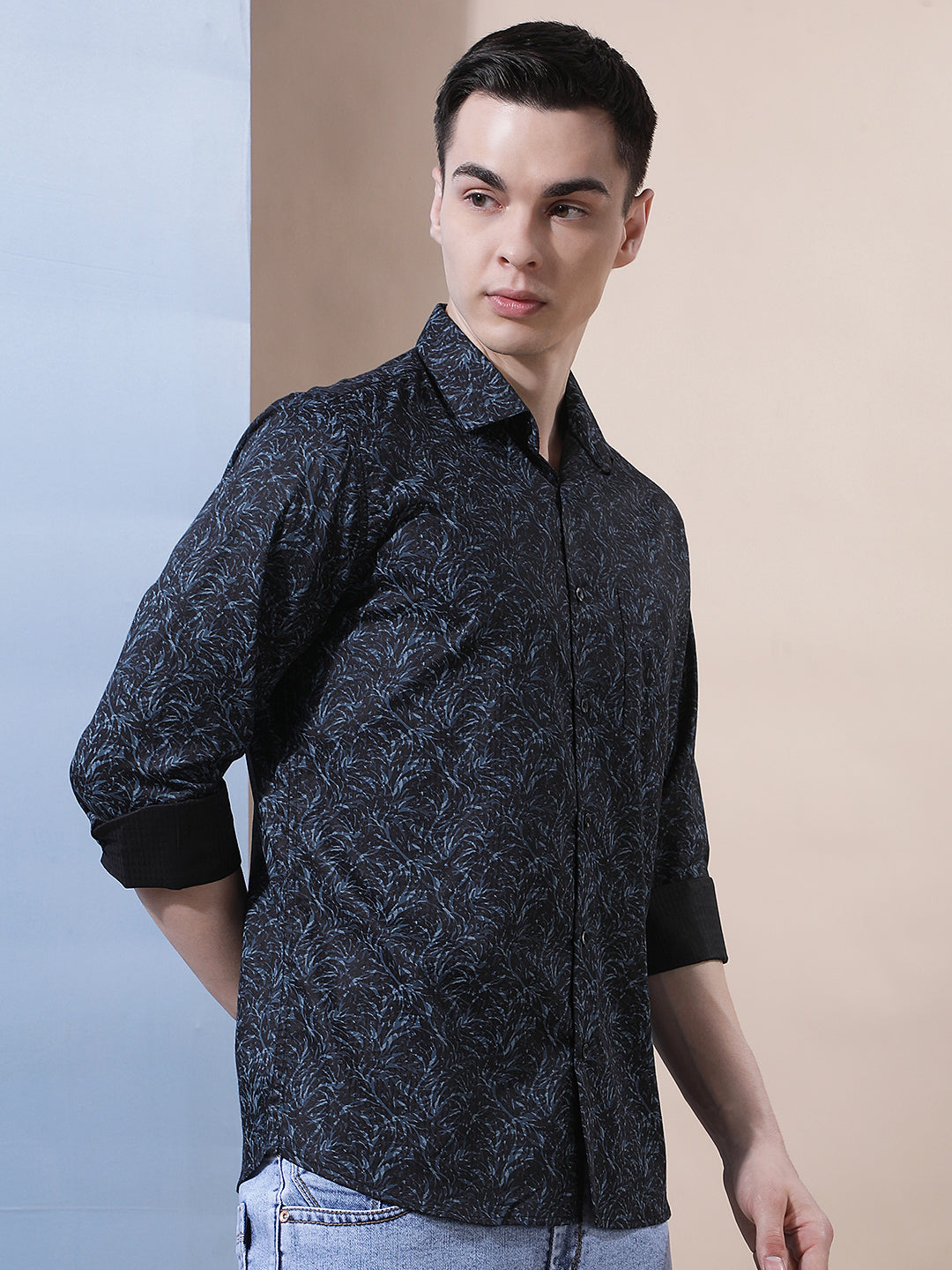 Blue Floral Print Shirt