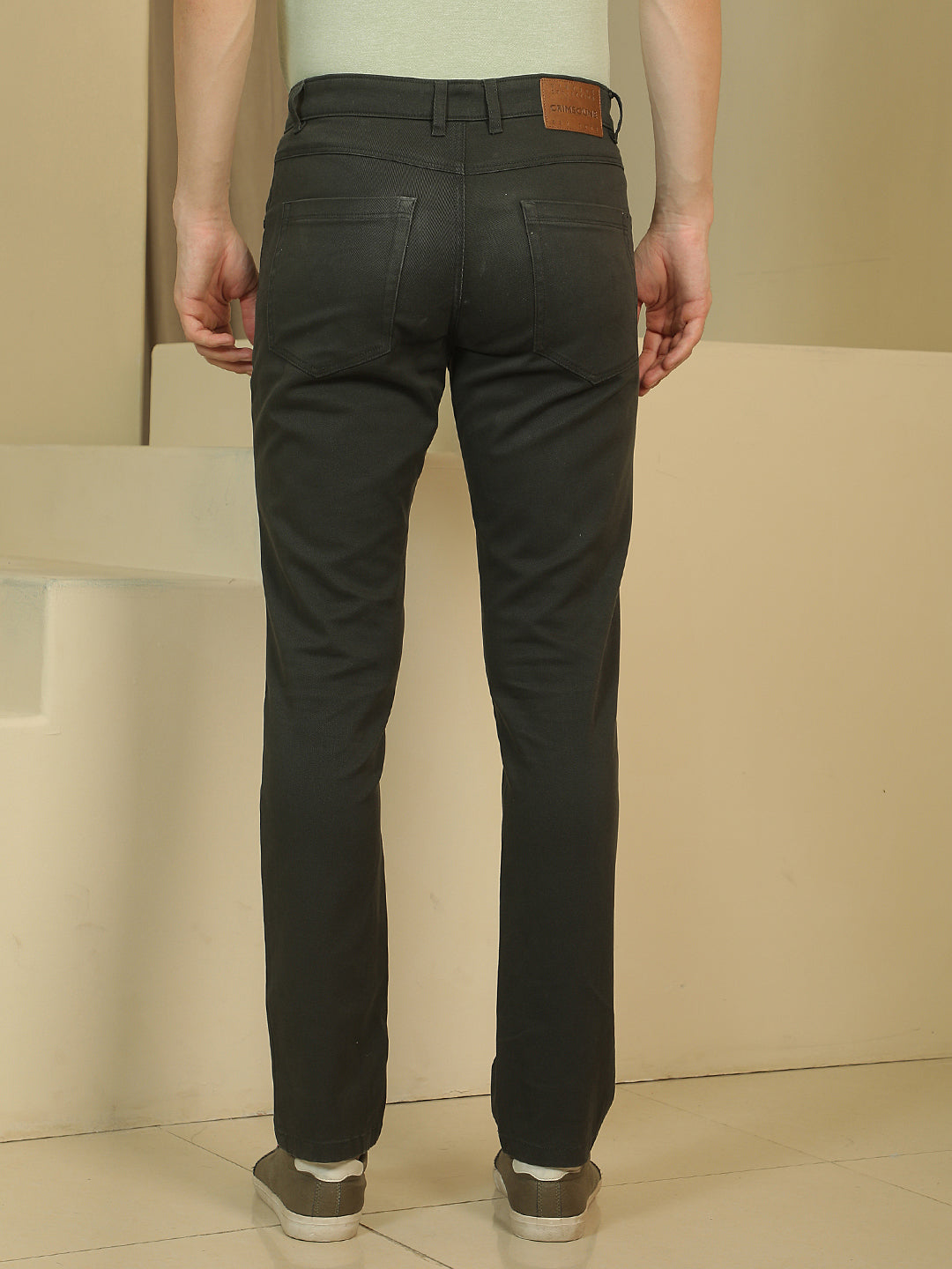 Tailored Earth Olive Dobby Trousers