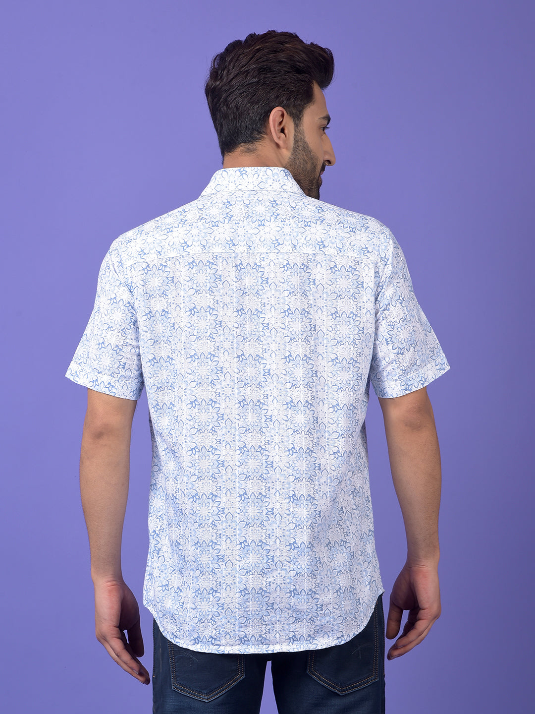 Blue Floral Print Shirt