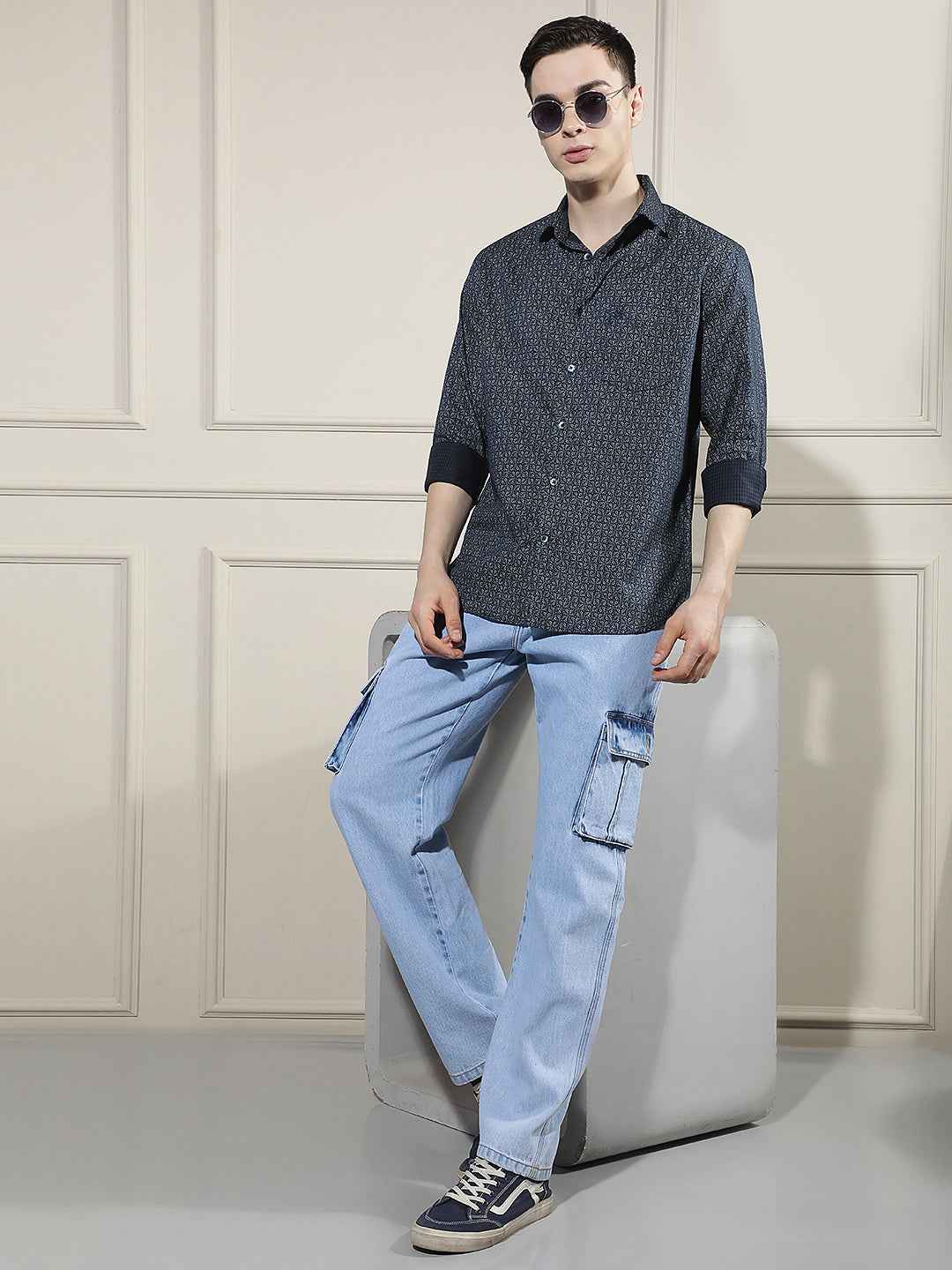 Gentle Blue Printed Shirt