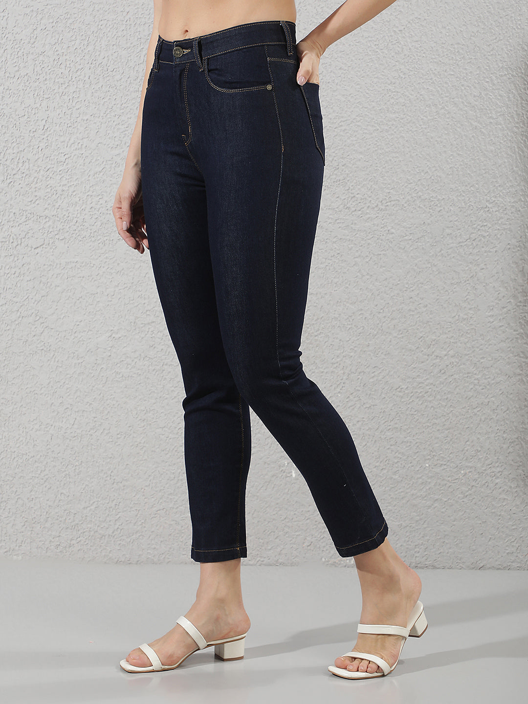 Navy Blue Straight Jeans