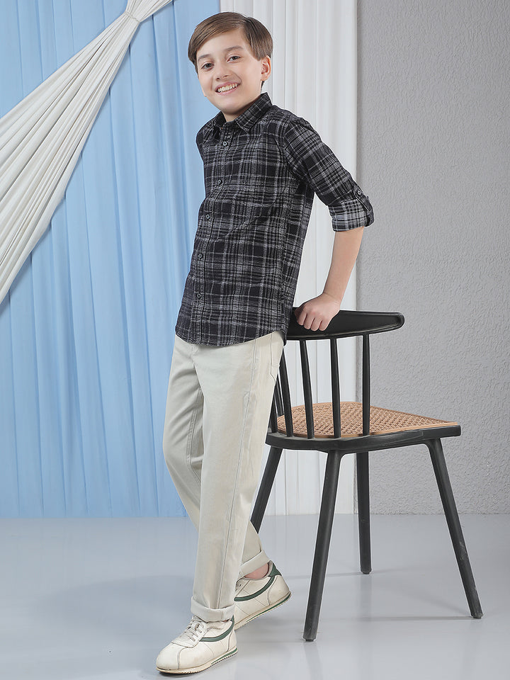 Multi-Color 100% Cotton Corduroy Check-Shirt