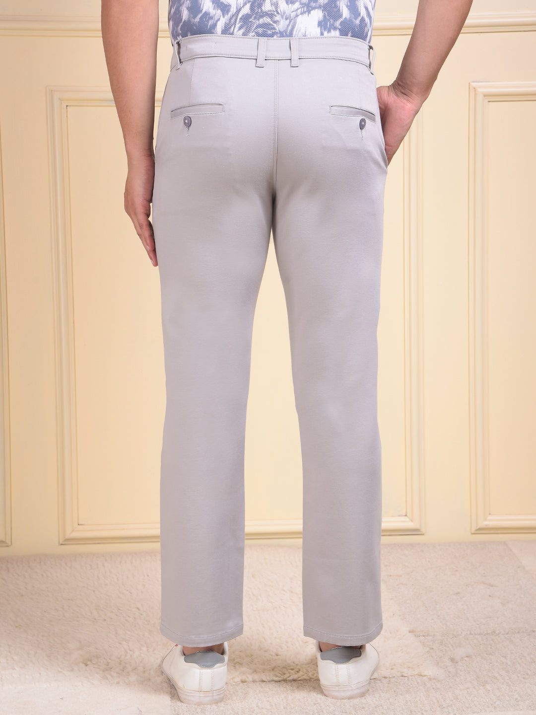 Grey Straight Trousers
