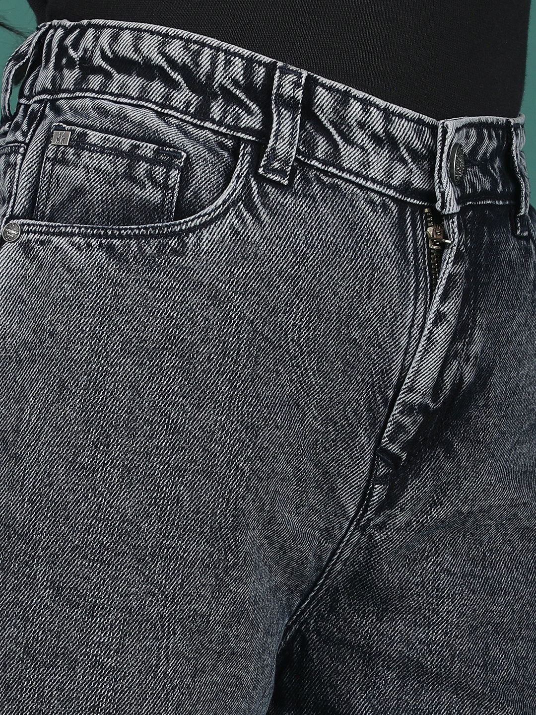 Grey 100% Cotton Wide Leg Jeans