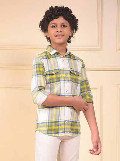 Yellow Checked 100% Cotton Shirt