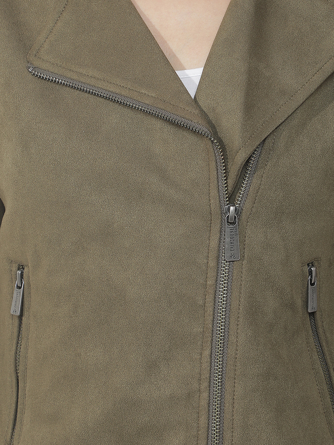 Signature Forest Olive Biker Jacket