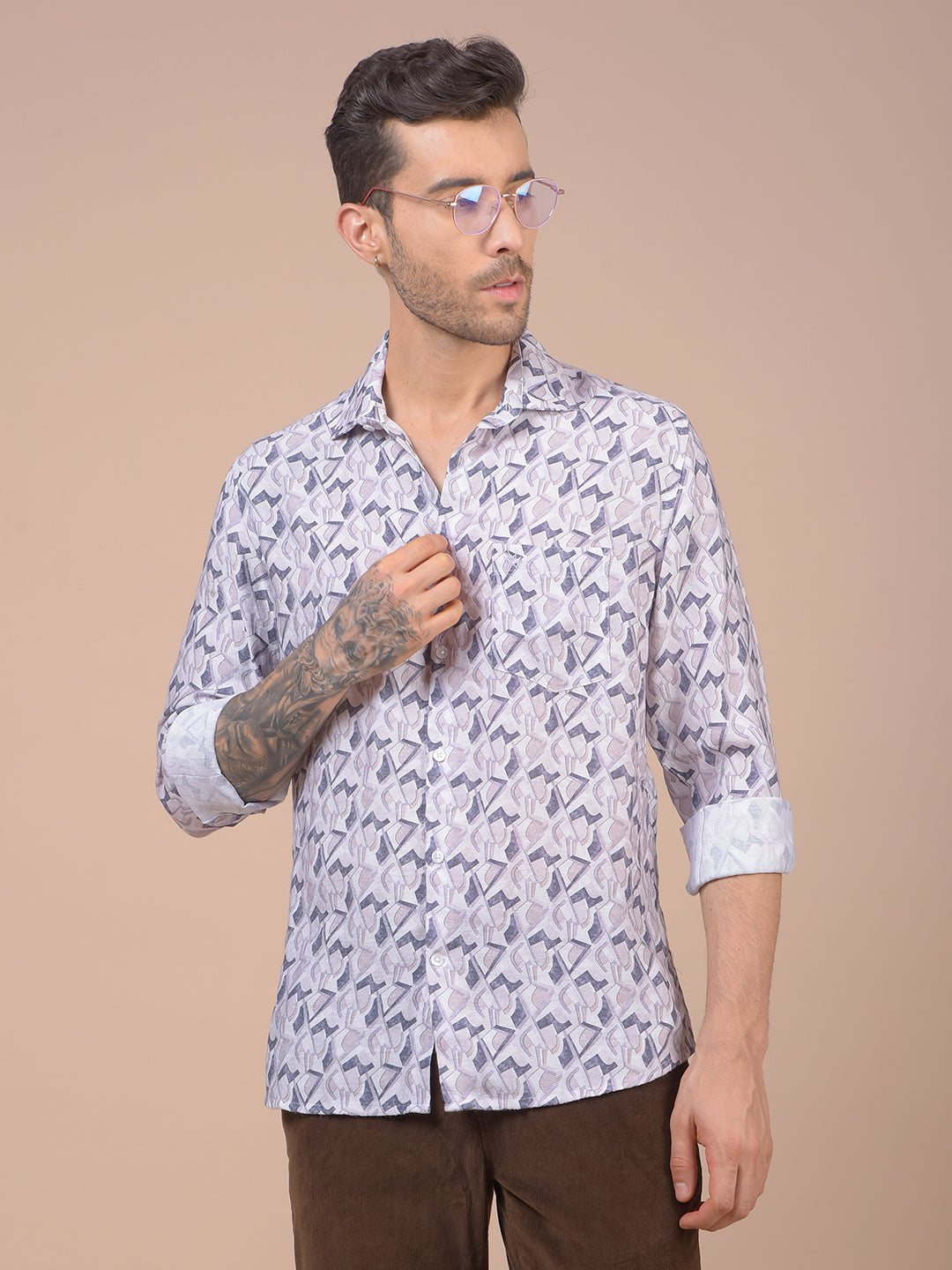 Purple Printed Shirt