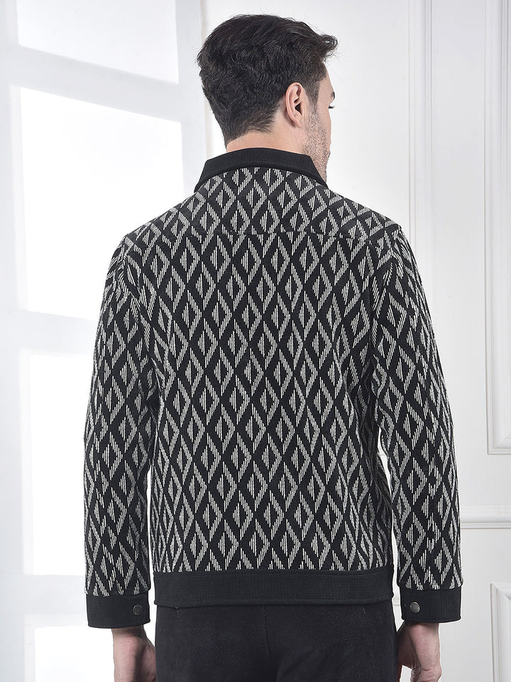 Breathable Black Jacquard Shacket