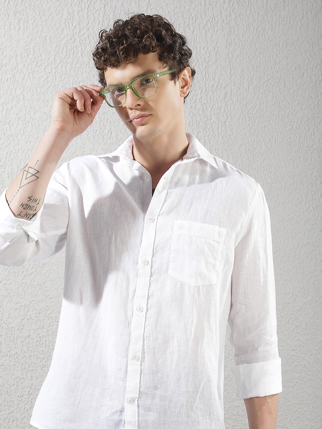 Sleek Pure White Linen Shirt