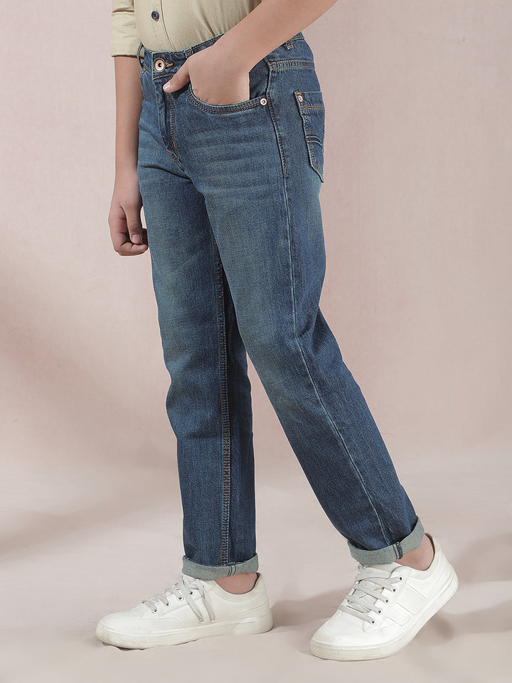 Swanky Navy Blue Straight Jeans