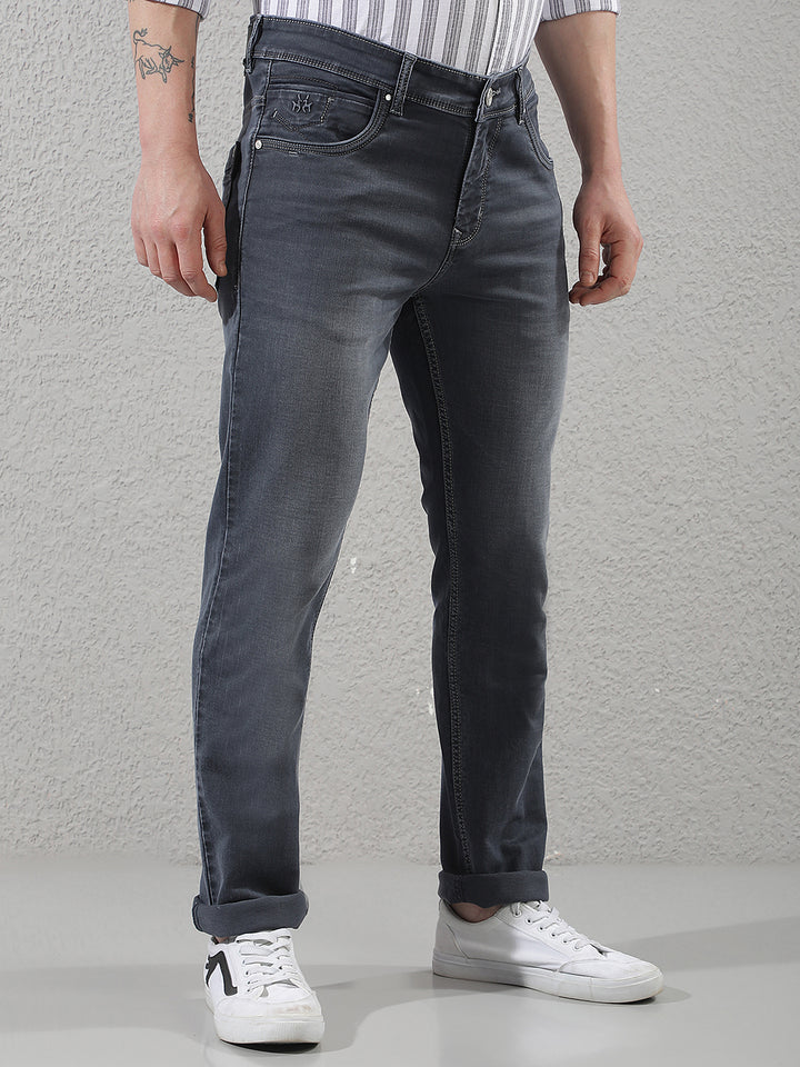 Tailored Ash Grey Straight Jeans