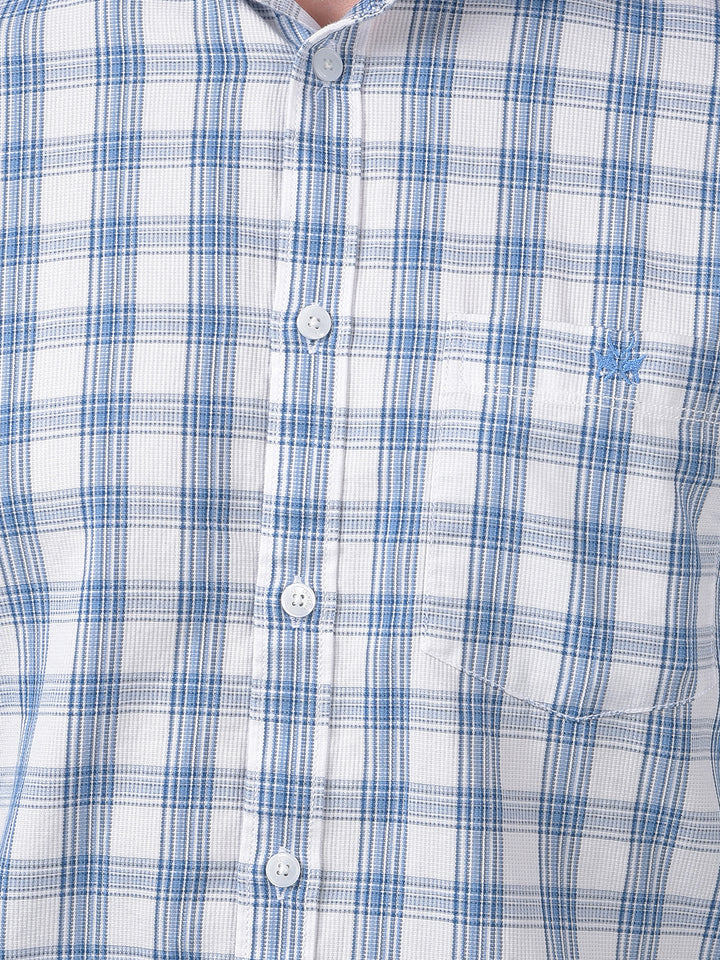 Blue Checked 100% Cotton Shirt