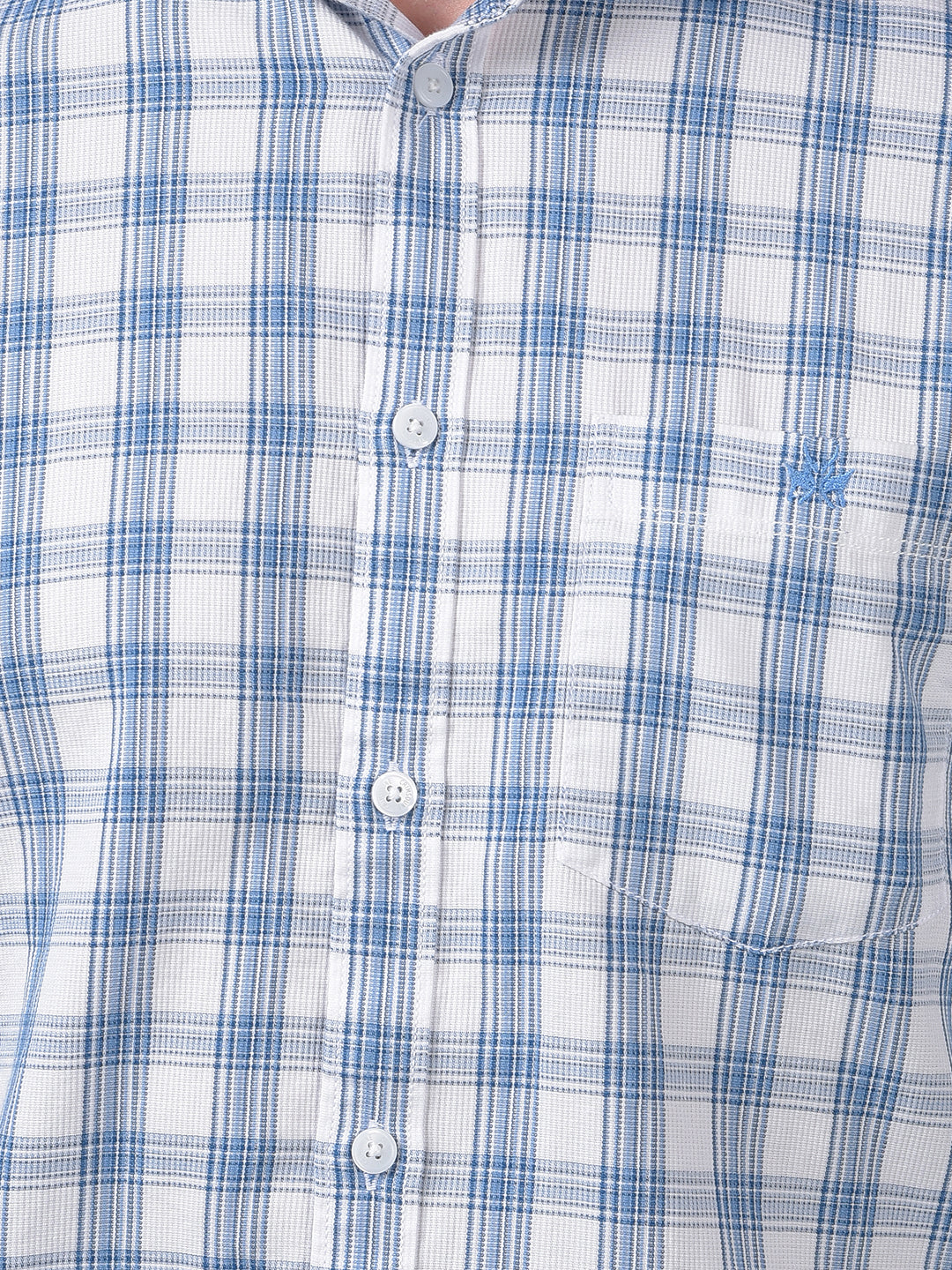 Blue Checked 100% Cotton Shirt