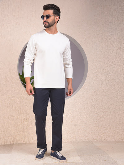 Navy Blue Straight Trousers