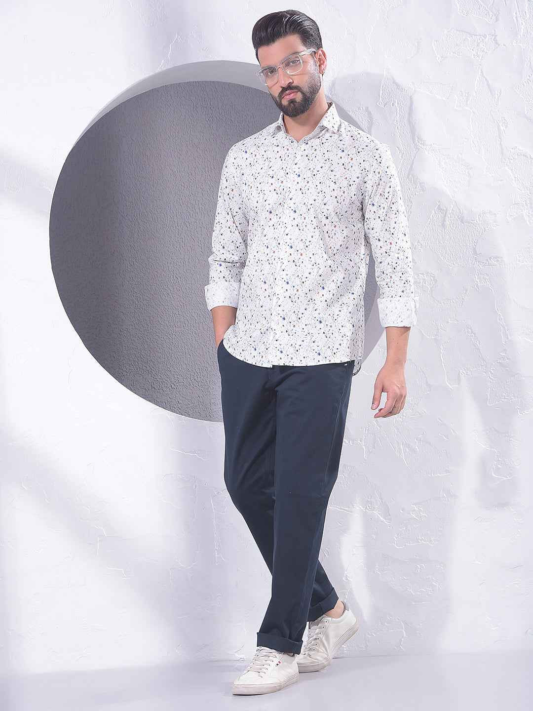 Multi-Color Floral Print 100% Cotton Shirt