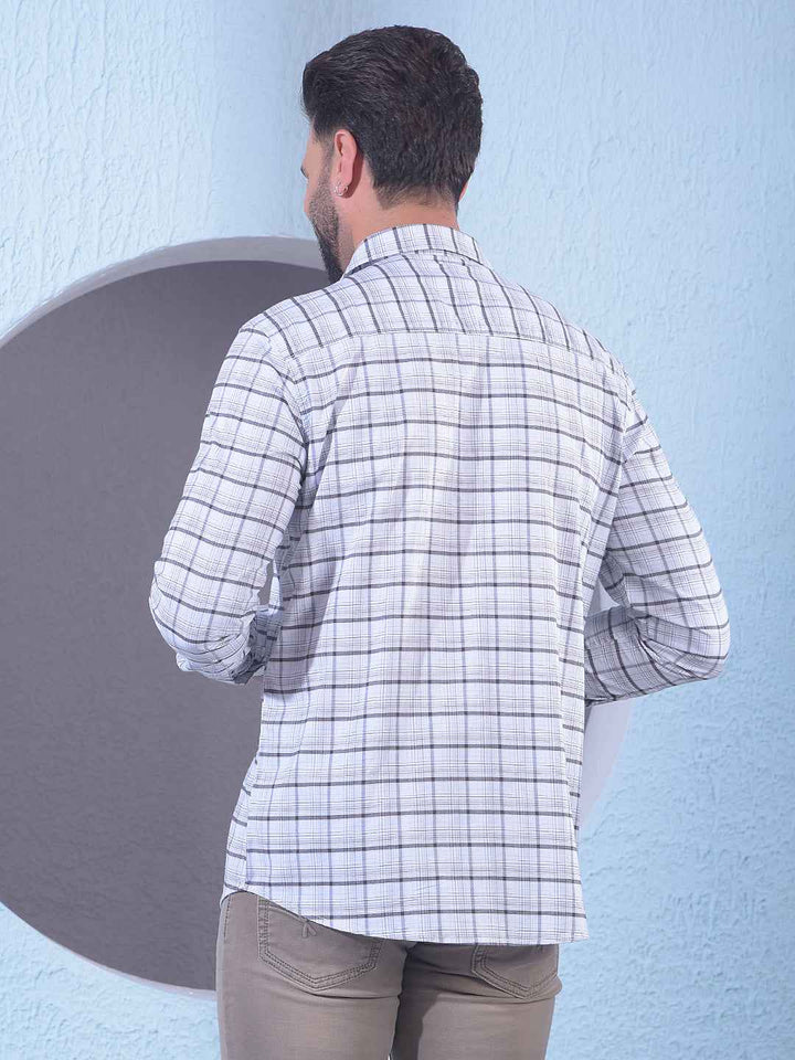 Brown Checked 100% Cotton Shirt