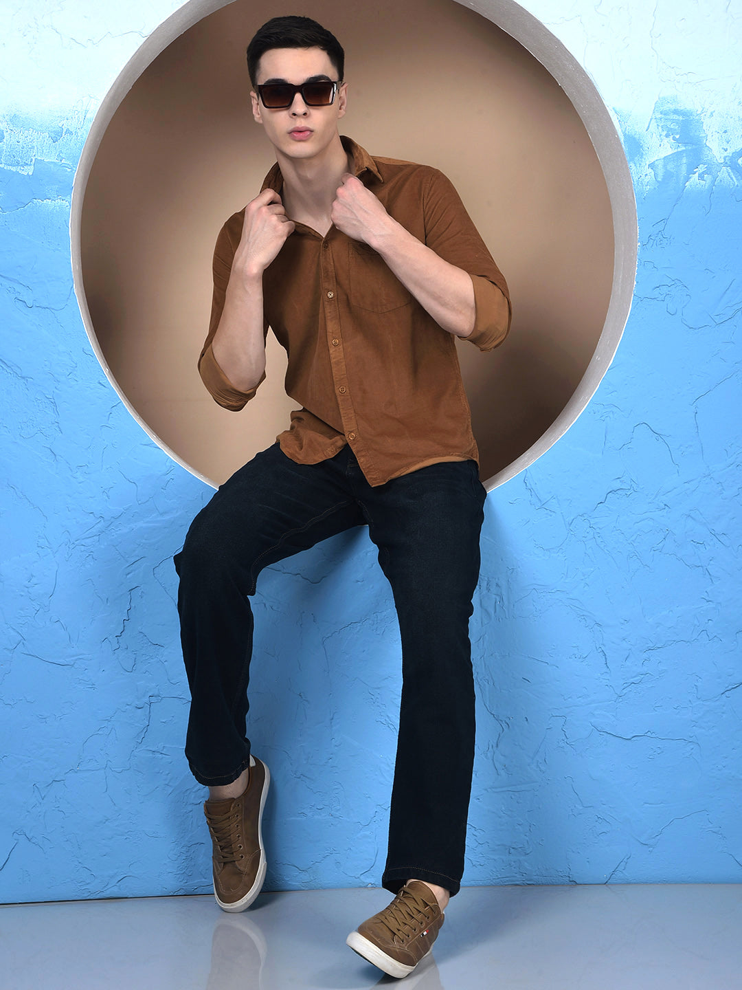 Brown 100% Cotton Corduroy Shirt