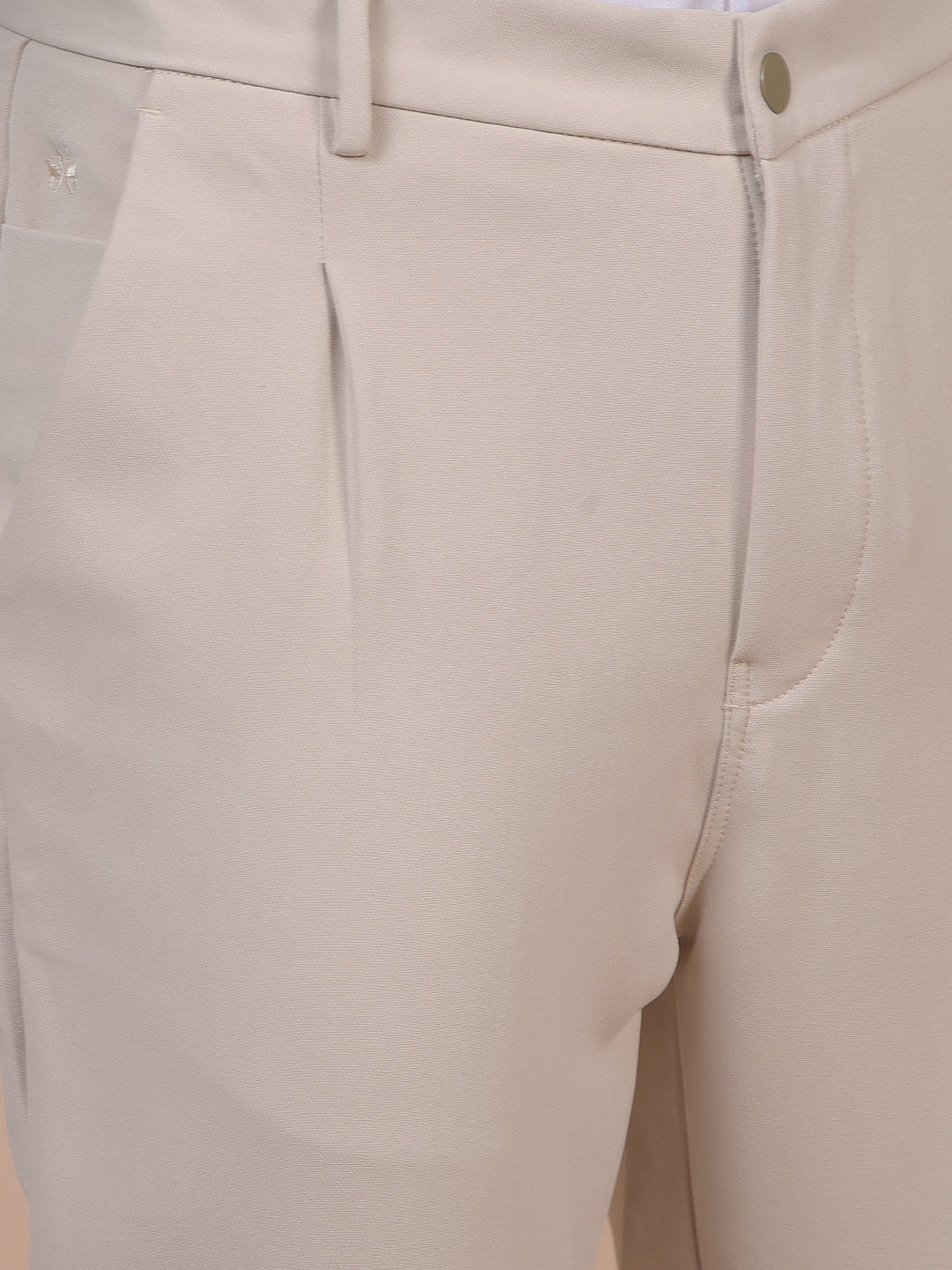 Beige Korean Fit Trousers