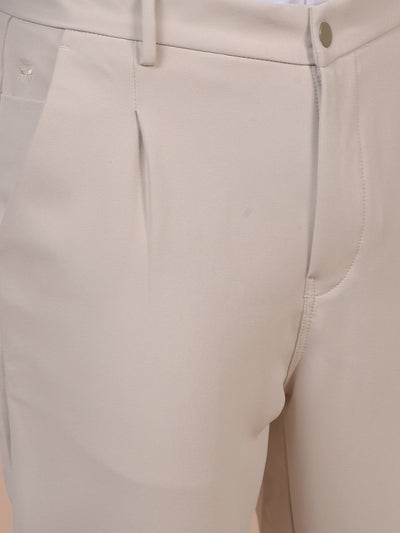 Beige Korean Fit Trousers