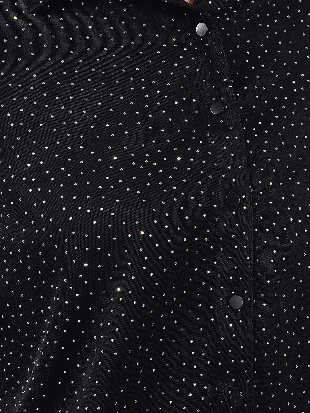 Black Embellished Sparkle Shirt