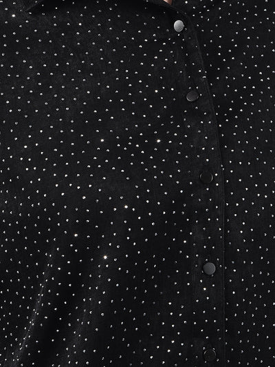 Black Embellished Sparkle Shirt