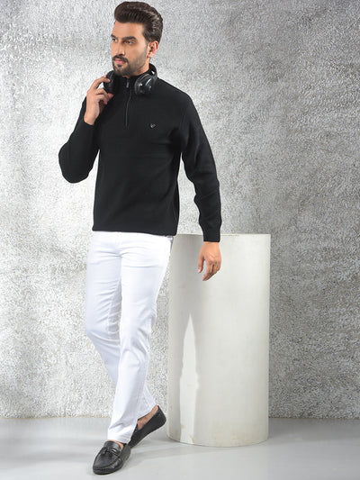 Breathable Black Knitted Sweater