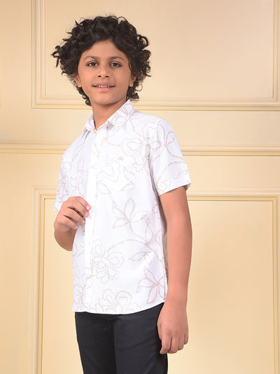White Floral Print Shirt