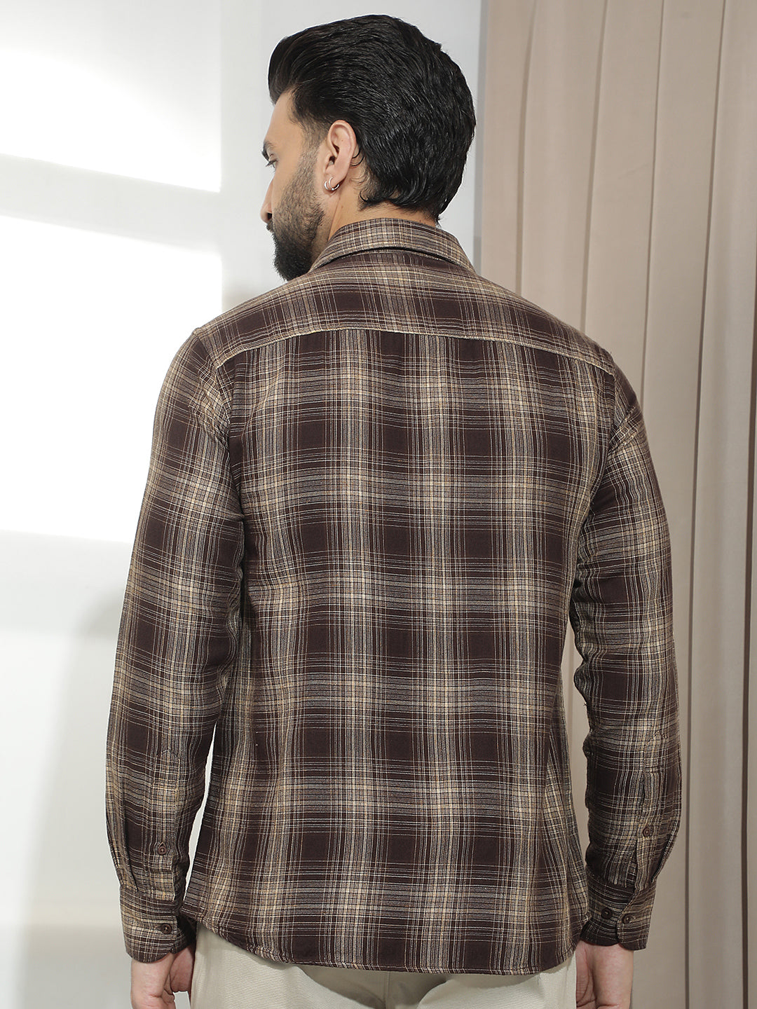 Dark Brown Checked Shirt