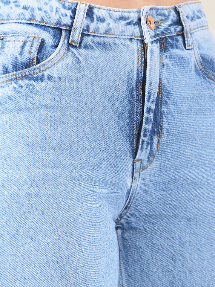 Blue 100% cotton Wide Leg Jeans