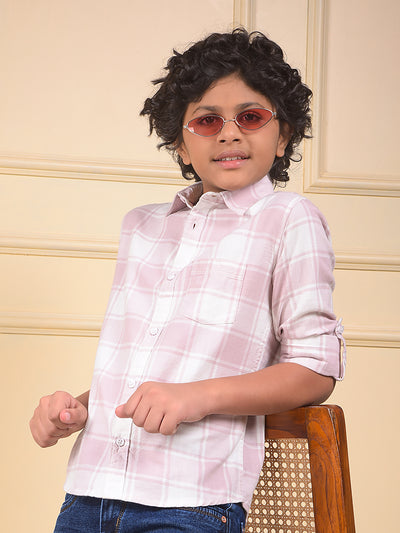 Pink Checked 100% Cotton Shirt