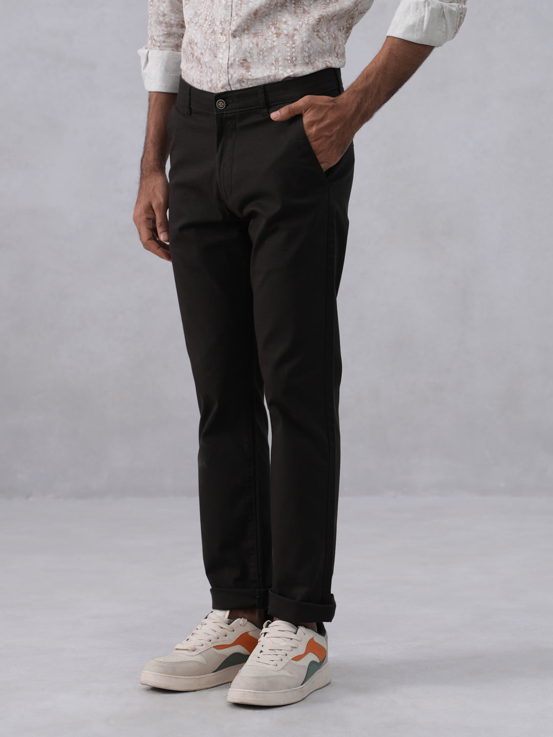 Minimal Style Black Straight Trousers