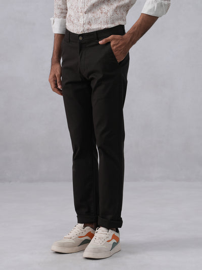 Minimal Style Black Straight Trousers