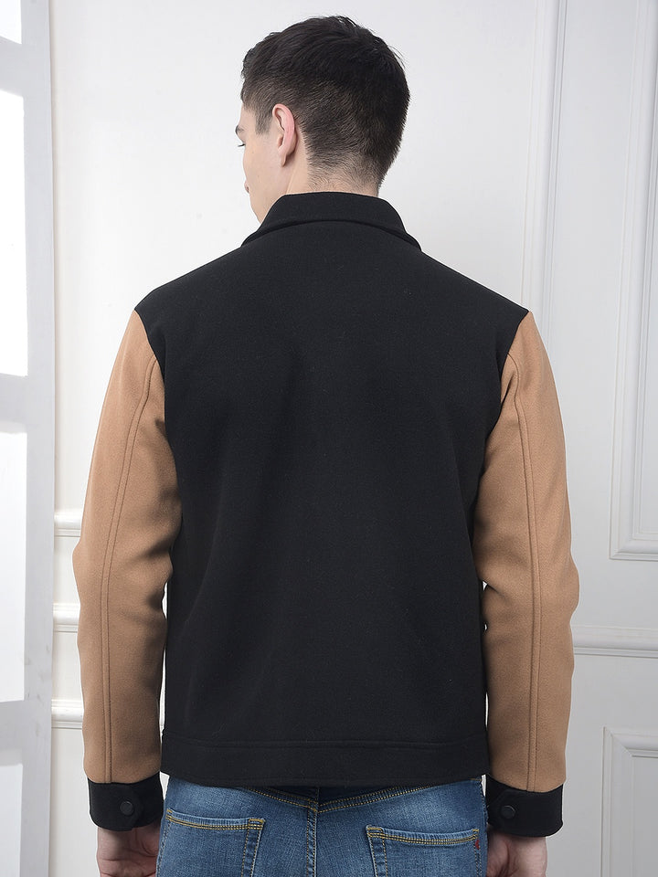 Black Color-Block Shacket