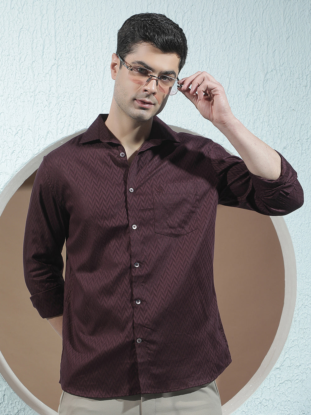 Signature Royal Plum Purple Printed Shirt