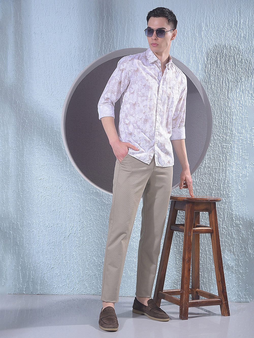 Chic Beige Printed Shirt