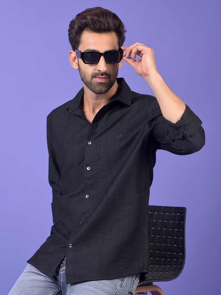 Black Textured Shirt
