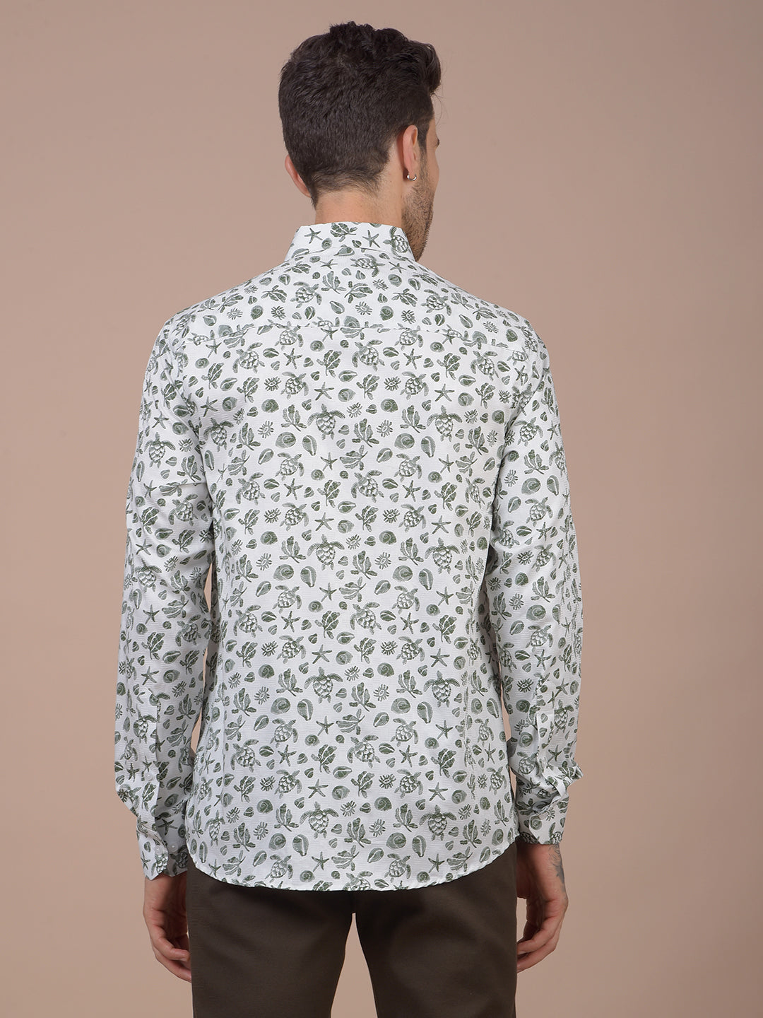 Green Printed 100% Cotton Shirt