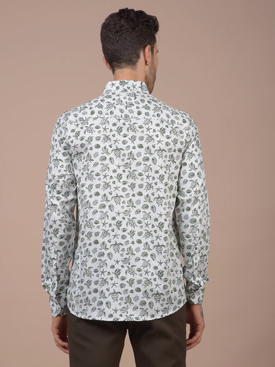 Green Printed 100% Cotton Shirt