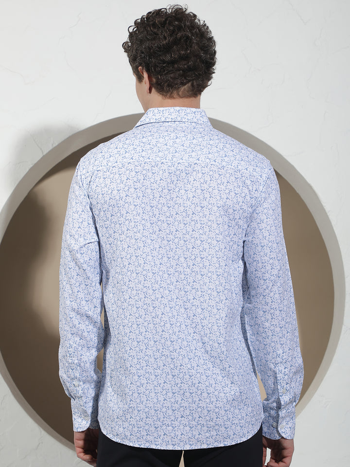 Arctic Blue Printed Shirt